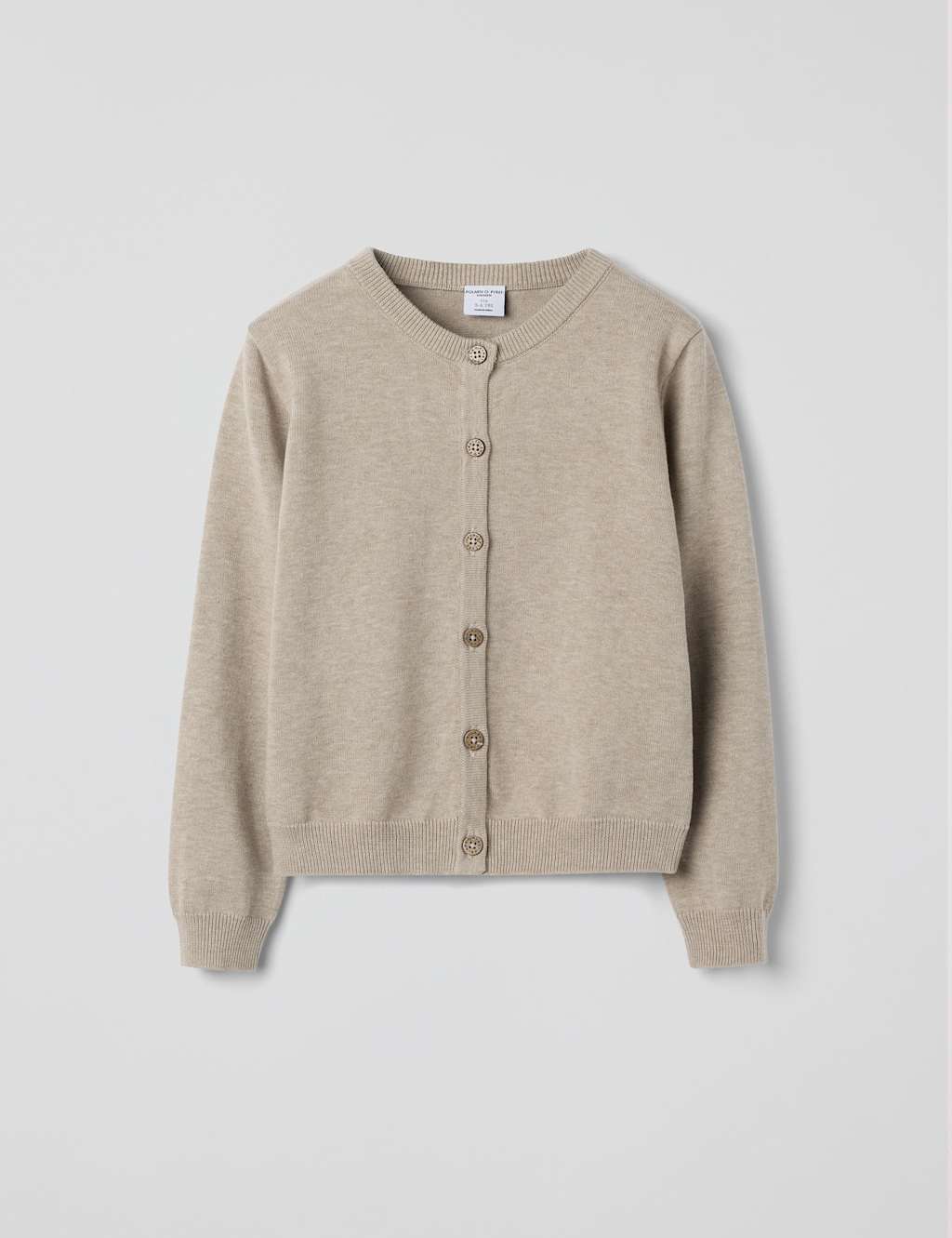 Polarn O. Pyret Pure Cotton Knitted Cardigan (1-10 Yrs) Beige Mix