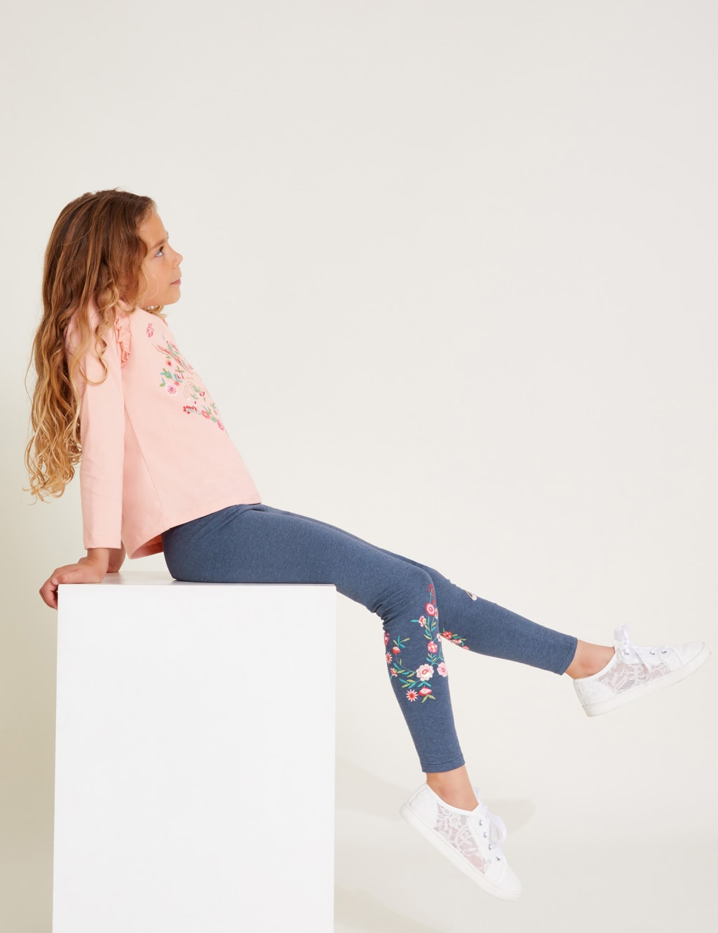 Cotton Rich Floral Unicorn Leggings (3-13 Yrs)