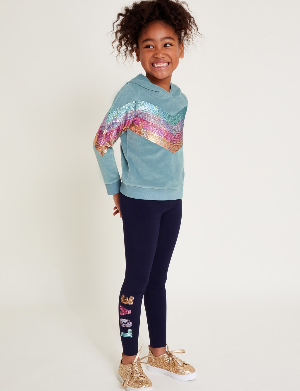 2pc Cotton Rich Sequin Top & Bottom Outfit (3-15 Yrs)