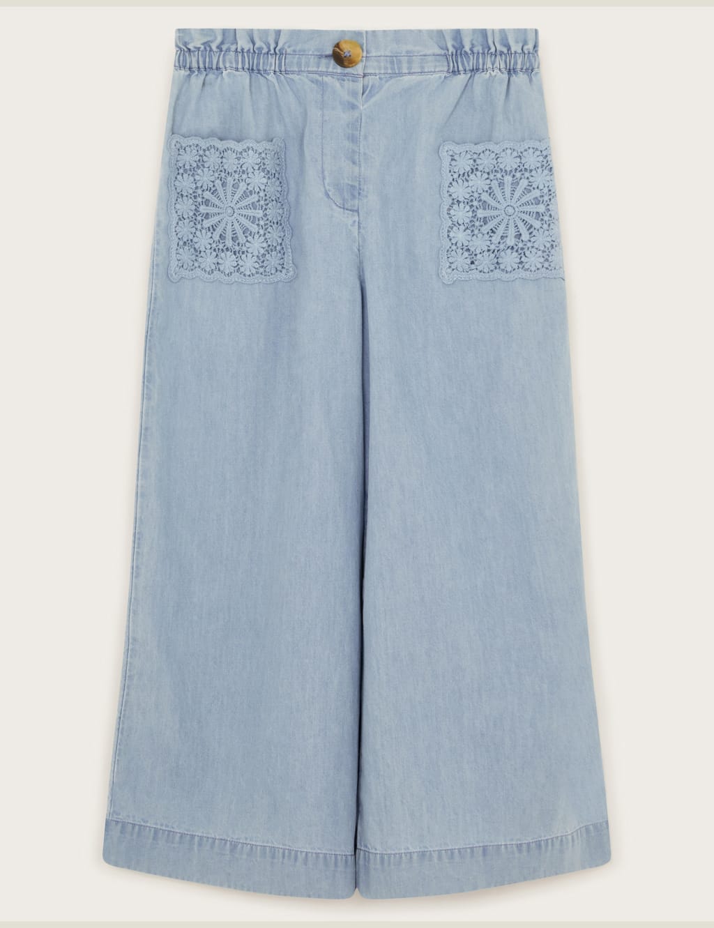 Pure Cotton Chambray Wide Leg Trousers (3-13 Yrs)