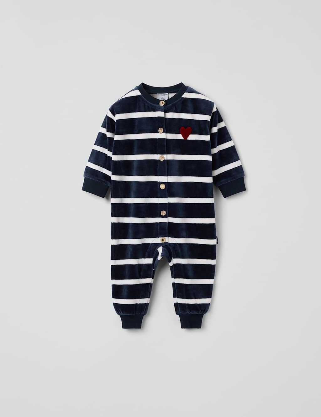 Polarn O. Pyret Cotton Rich Striped Romper (1-12 Mths) Navy