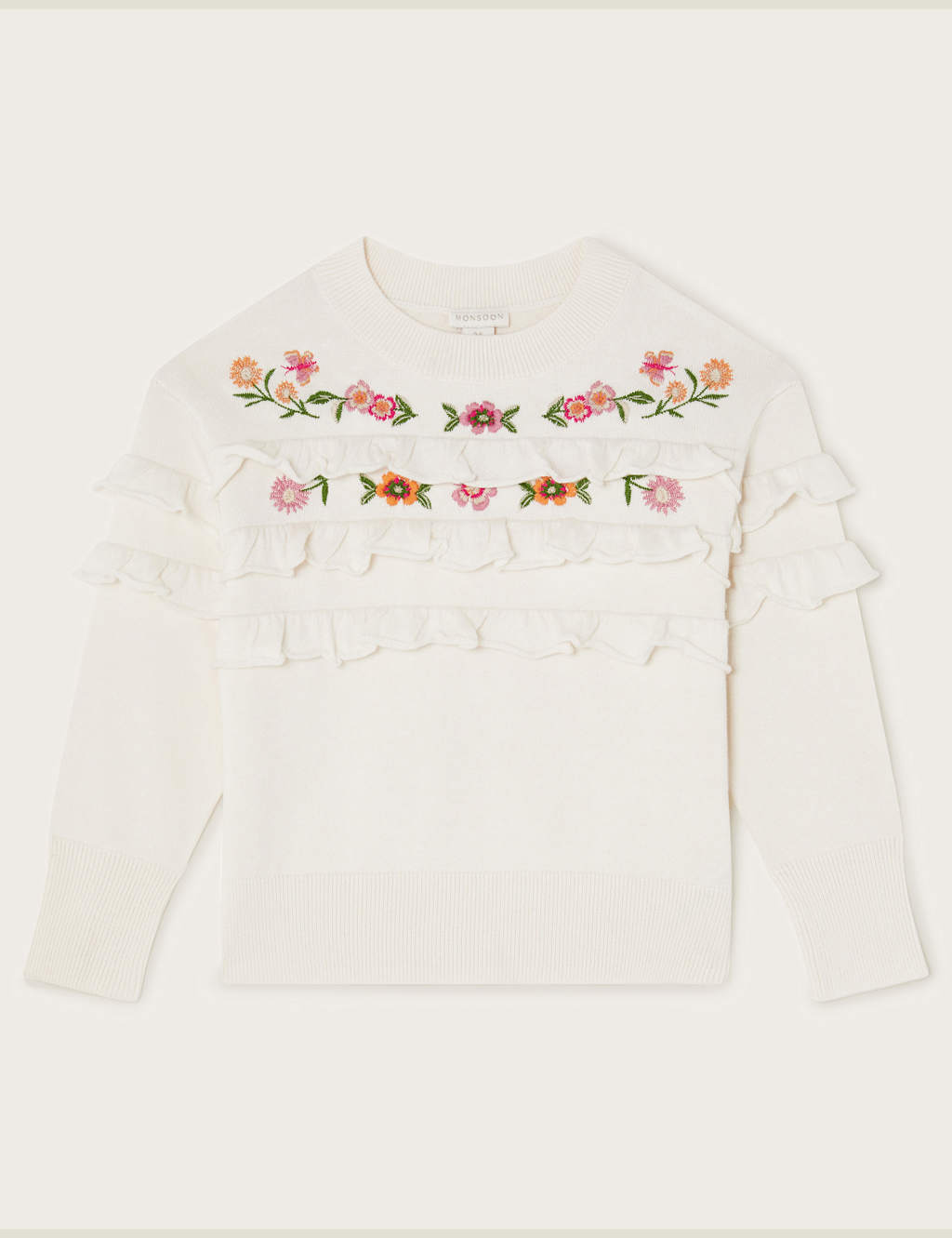 Pure Cotton Embroidered Knitted Jumper