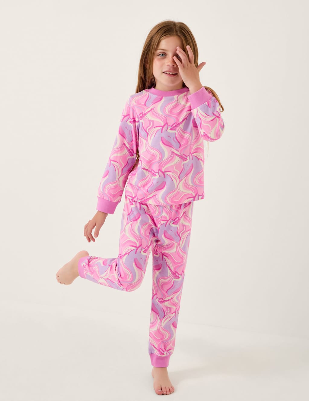 Monsoon Pure Cotton Patterned Pyjama Set (2-13 Yrs) Pink Mix