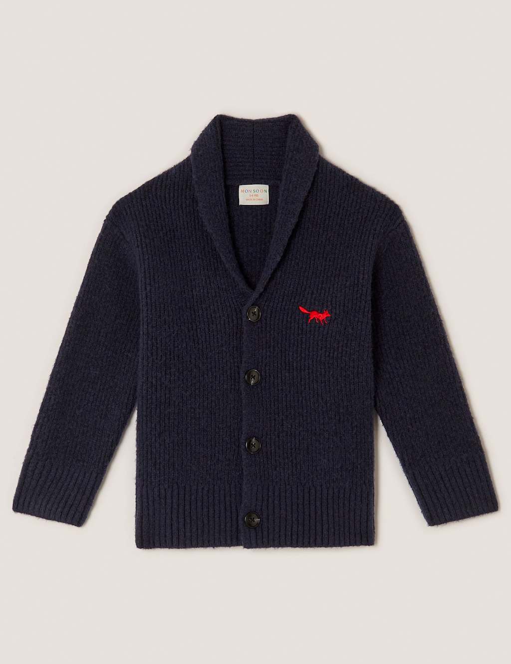 Monsoon Shawl Collar Cardigan (3-13 Yrs) Navy