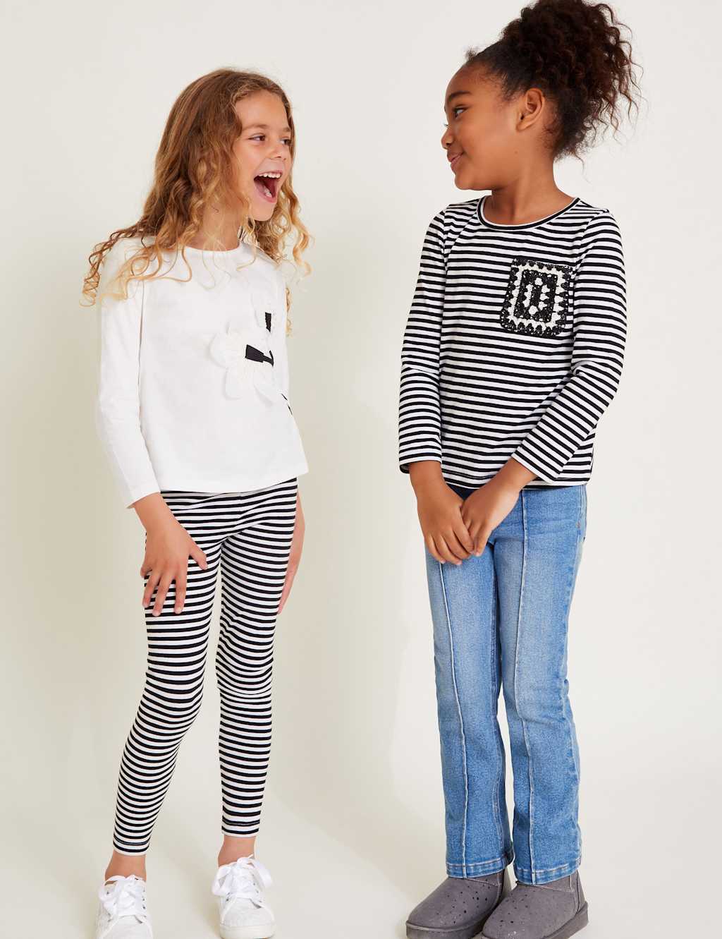 2pk Cotton Rich Appliqué Tops (3-13 Yrs)