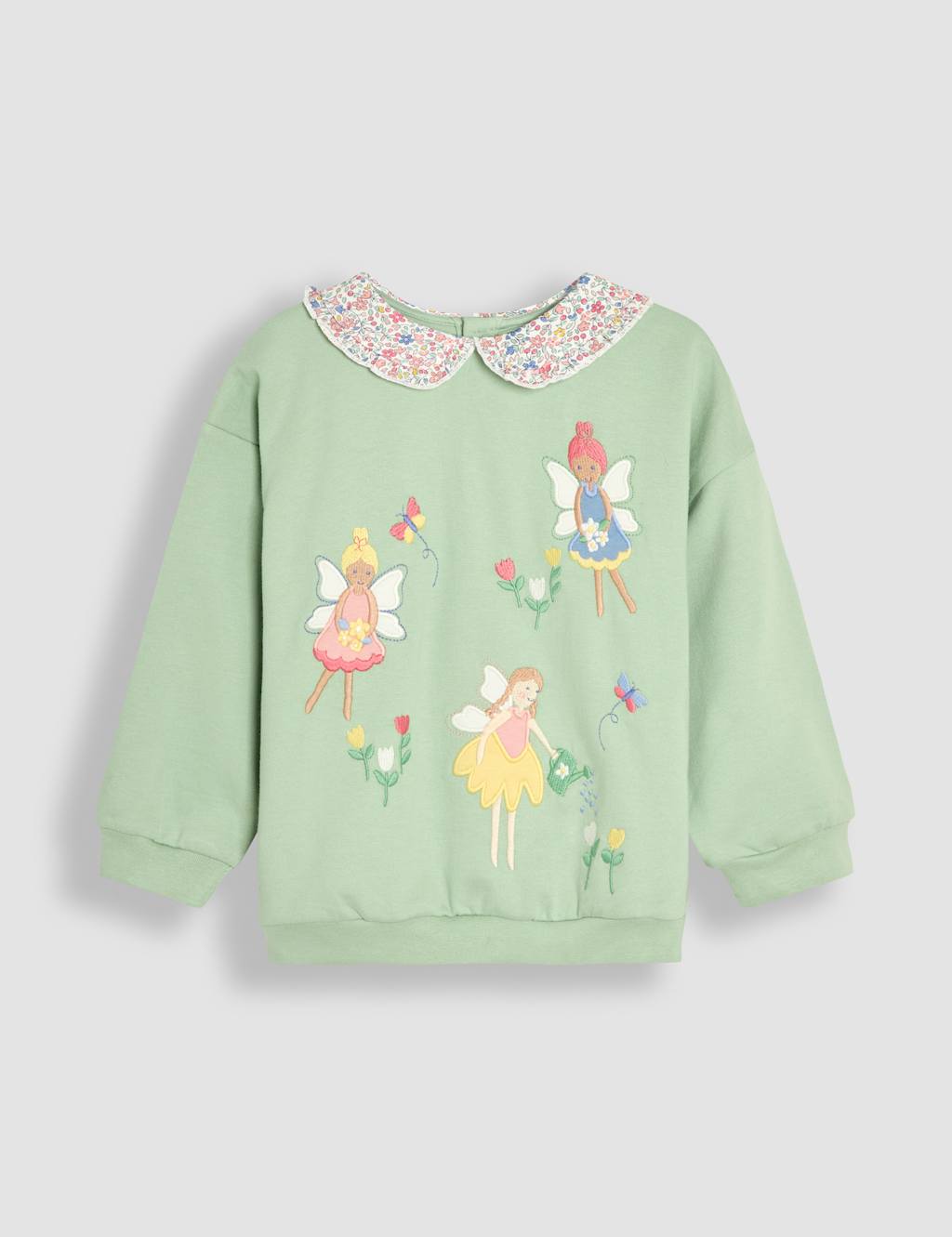 Jojo Maman Bebe Girls Pure Cotton Fairy Sweatshirt (6 Mths - 5 Yrs) - 2-3 Y - Green Mix, Green Mix