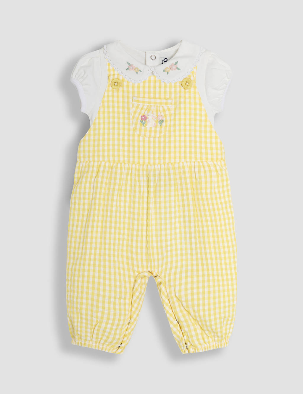 2pc Pure Cotton Bunny Dungarees Outfit (0-24 Mths)