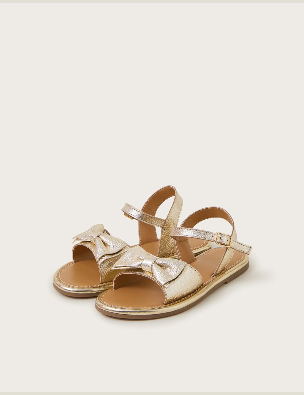 Kids' Leather Bow Sandals (7 Small - 4 Large)