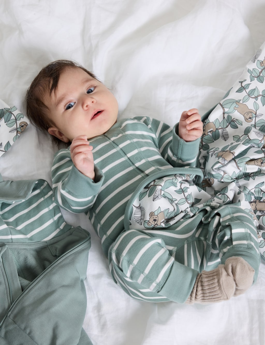 Pure Cotton Striped Sleepsuit (1-24 Mths)