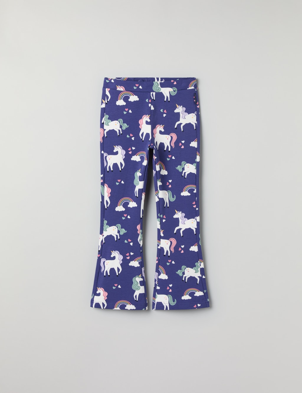 Cotton Rich Unicorn Print Flared Trousers (1-7 Yrs)