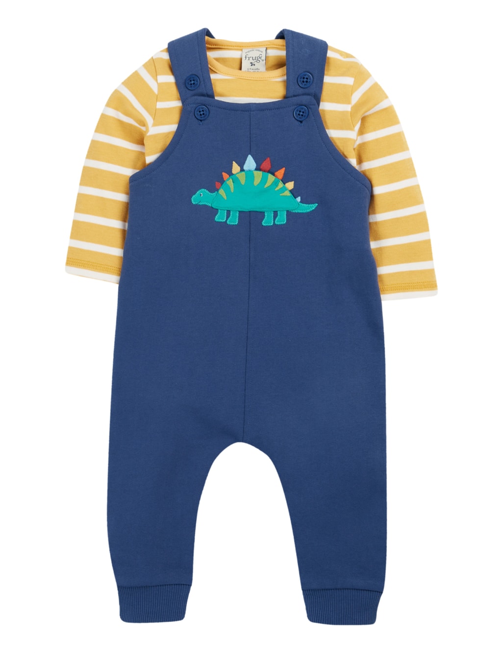 Frugi Boys Pure Cotton Dinosaur Top & Bottom Outfit (0-4 Yrs) - 18-24 - Navy Mix, Navy Mix