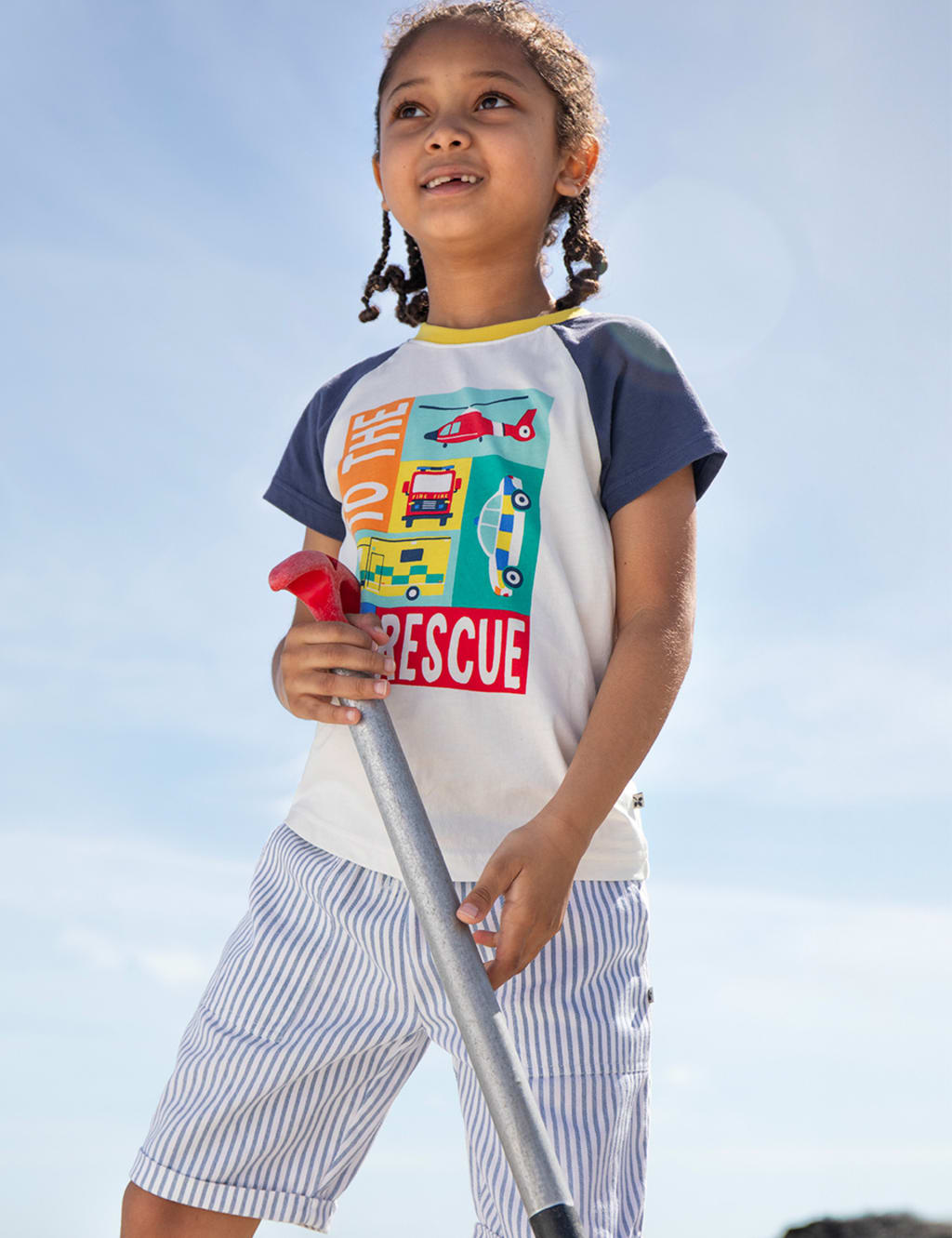 Frugi Boys Pure Cotton Striped Shorts (2-10 Yrs) - 2-3 Y - Blue Mix, Blue Mix
