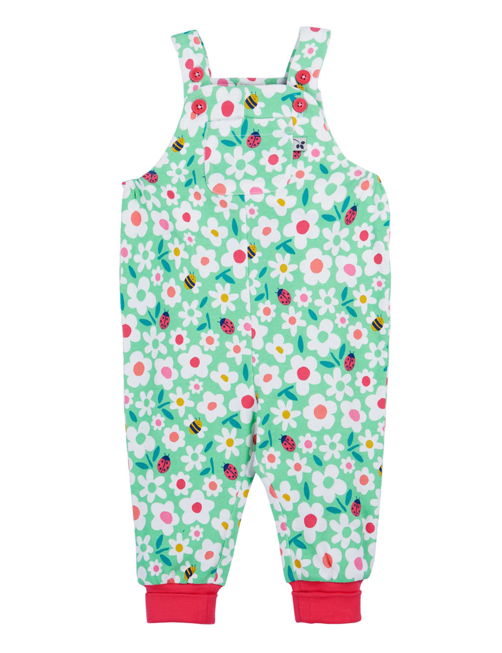 Pure Cotton Floral Dungarees (0-4 Yrs)
