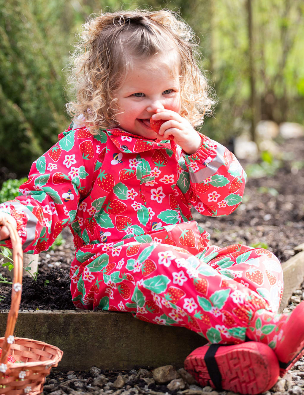 Hooded Strawberry Puddlesuit (1-10 Yrs)