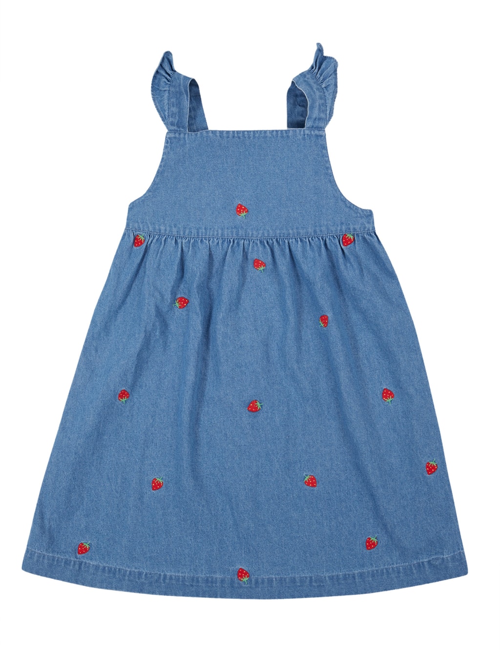 Denim Embroidered Dress (0-8 Yrs)