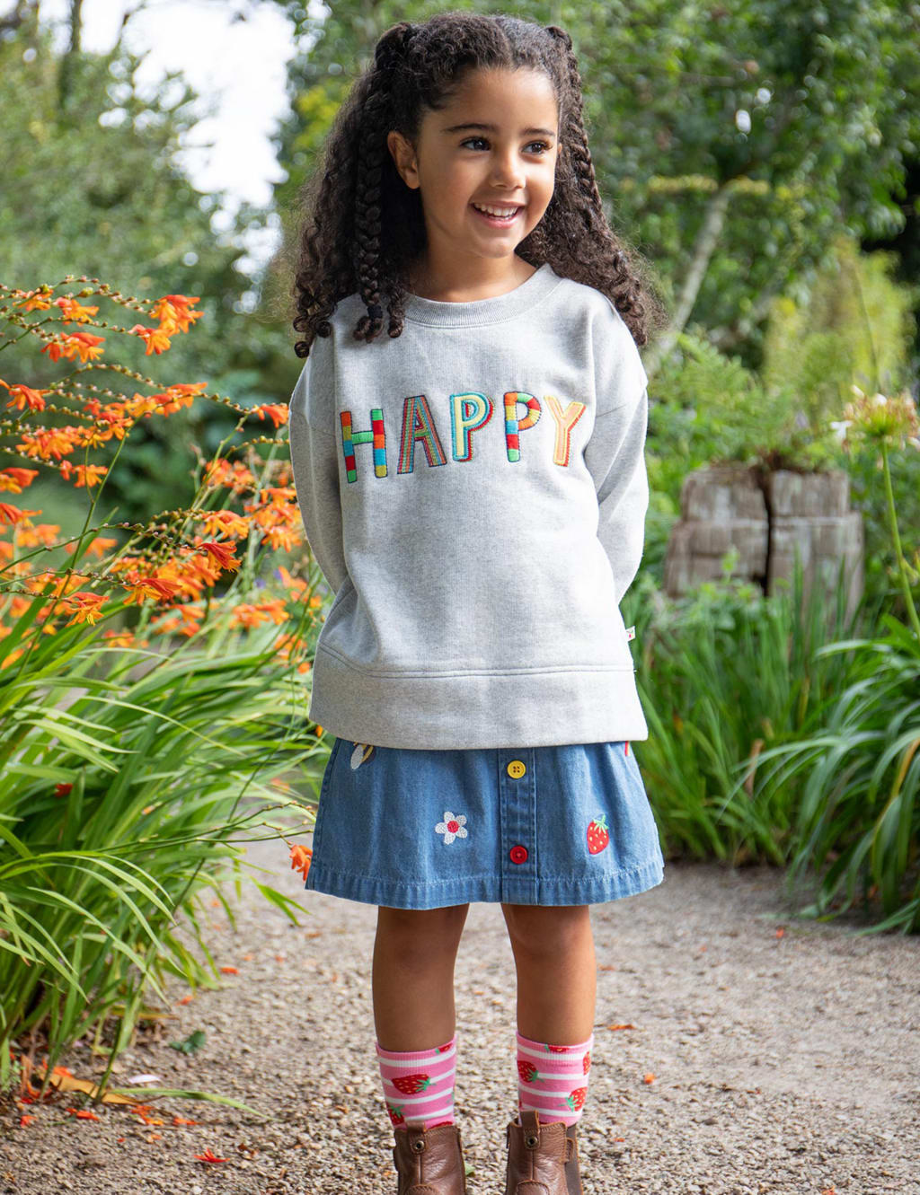 Denim Embroidered Skirt (2-10 Yrs)