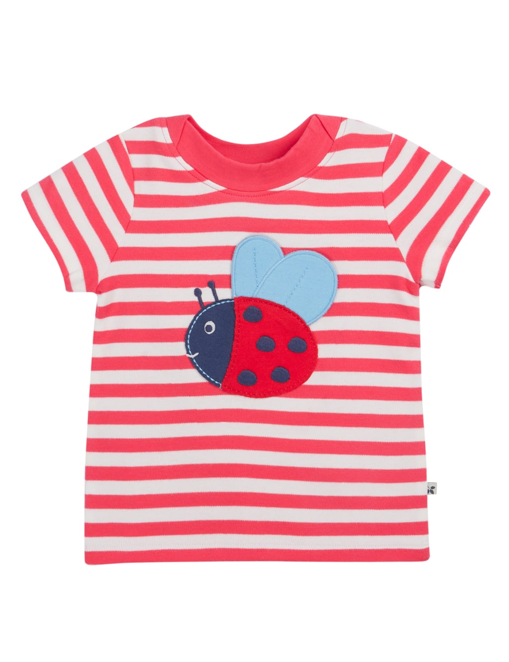 Pure Cotton Striped Ladybird T-Shirt (0-5 Yrs)