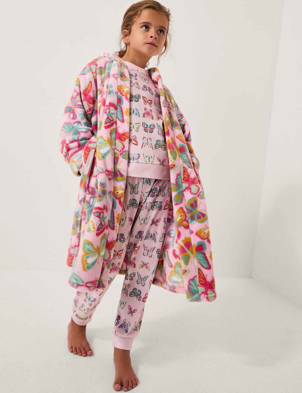 Monsoon Butterfly Dressing Gown Pink Mix
