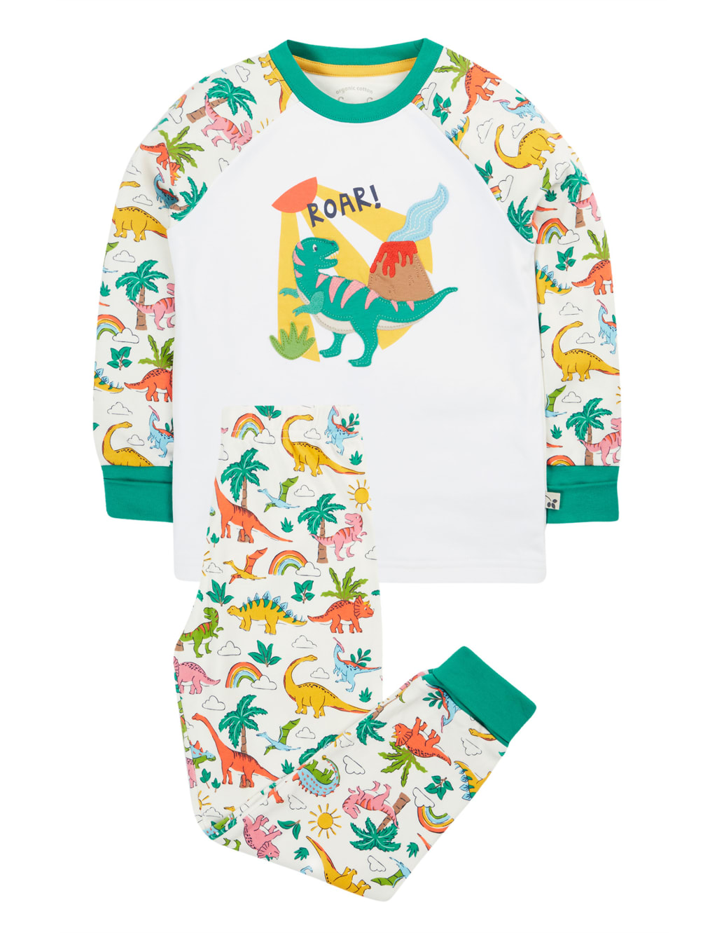 Frugi Boys Pure Cotton Dinosaur Pyjamas (2-10 Yrs) - 5-6 Y - Multi, Multi