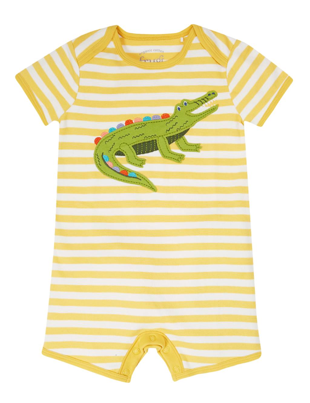 Pure Cotton Striped Crocodile Romper (0-24 Mths)