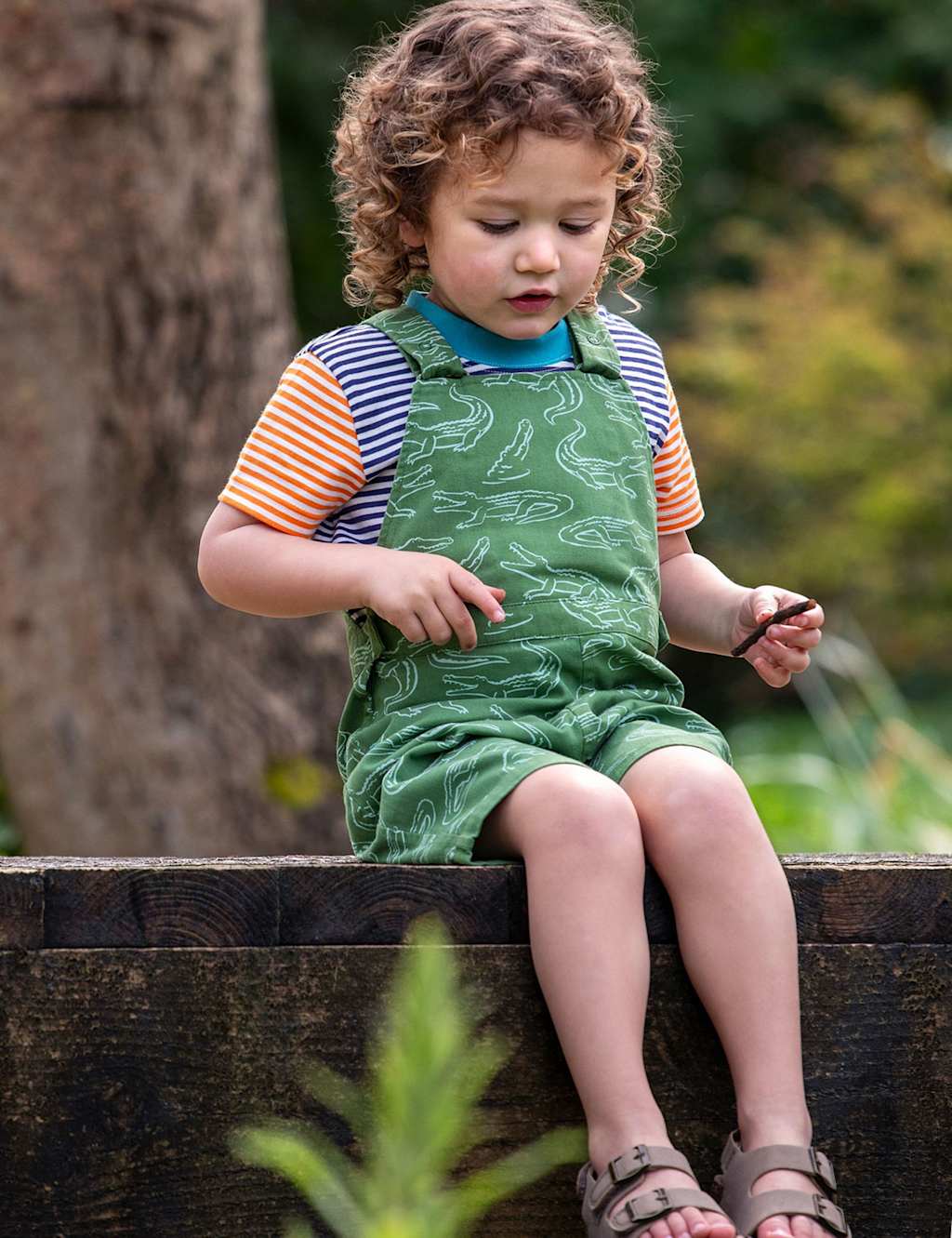 Frugi Boys Pure Cotton Reversible Dungarees (0-3 Yrs) - 2-3 Y - Green, Green