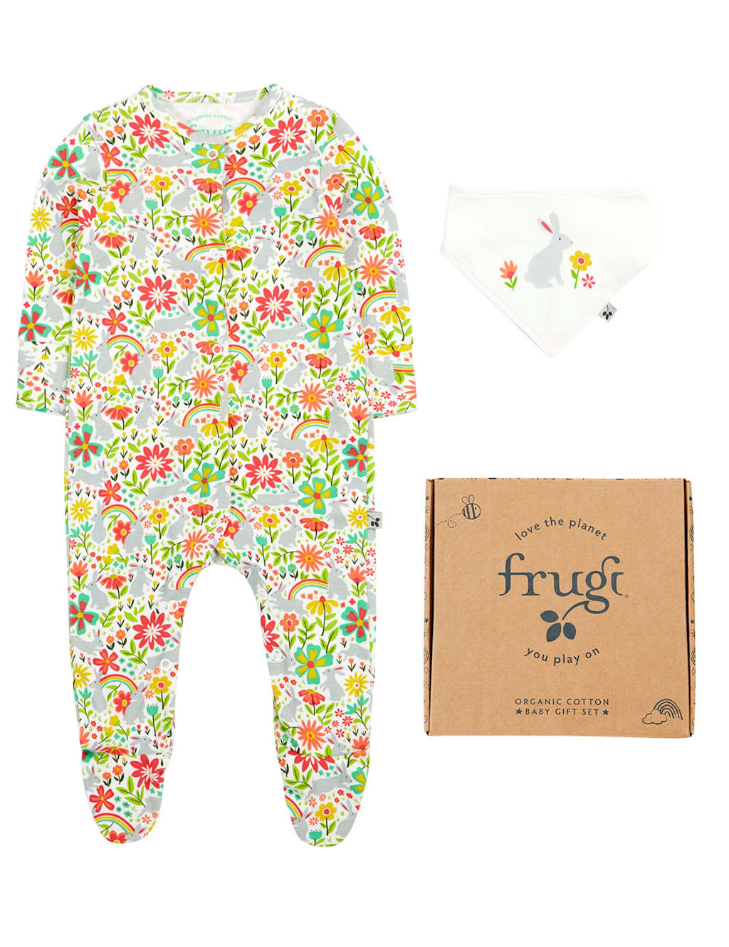 2pc Pure Cotton Bunny Sleepsuit Gift Set (0-12 Mths)