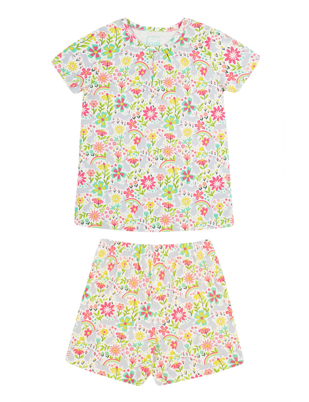 Pure Cotton Floral Bunny Pyjamas (2-10 Yrs)