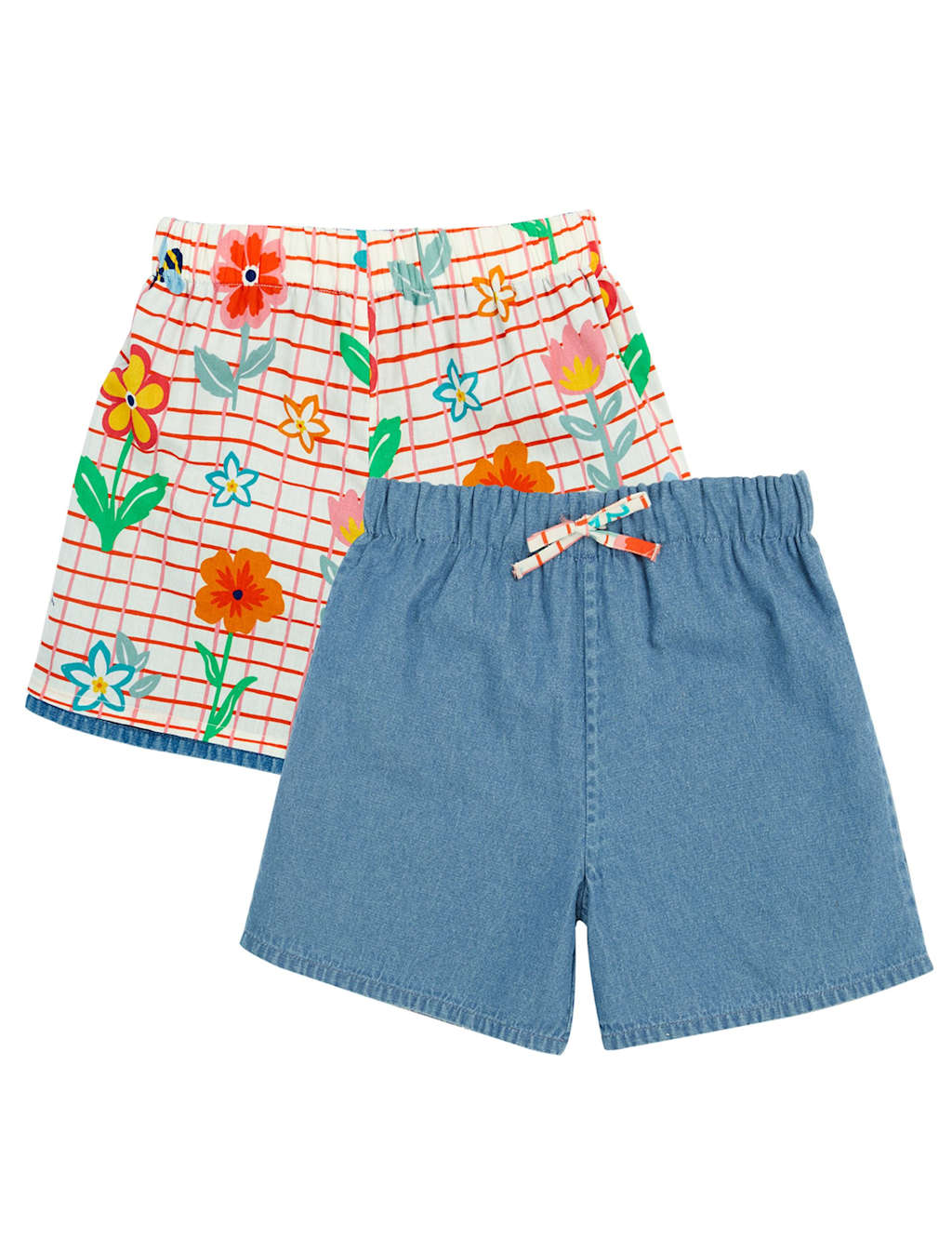 Pure Cotton Reversible Floral Shorts (2-10 Yrs)