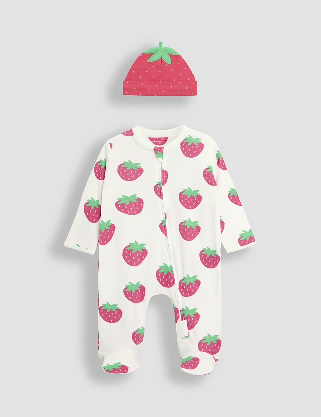 2pc Pure Cotton Strawberry Sleepsuit (0-12 Mths)