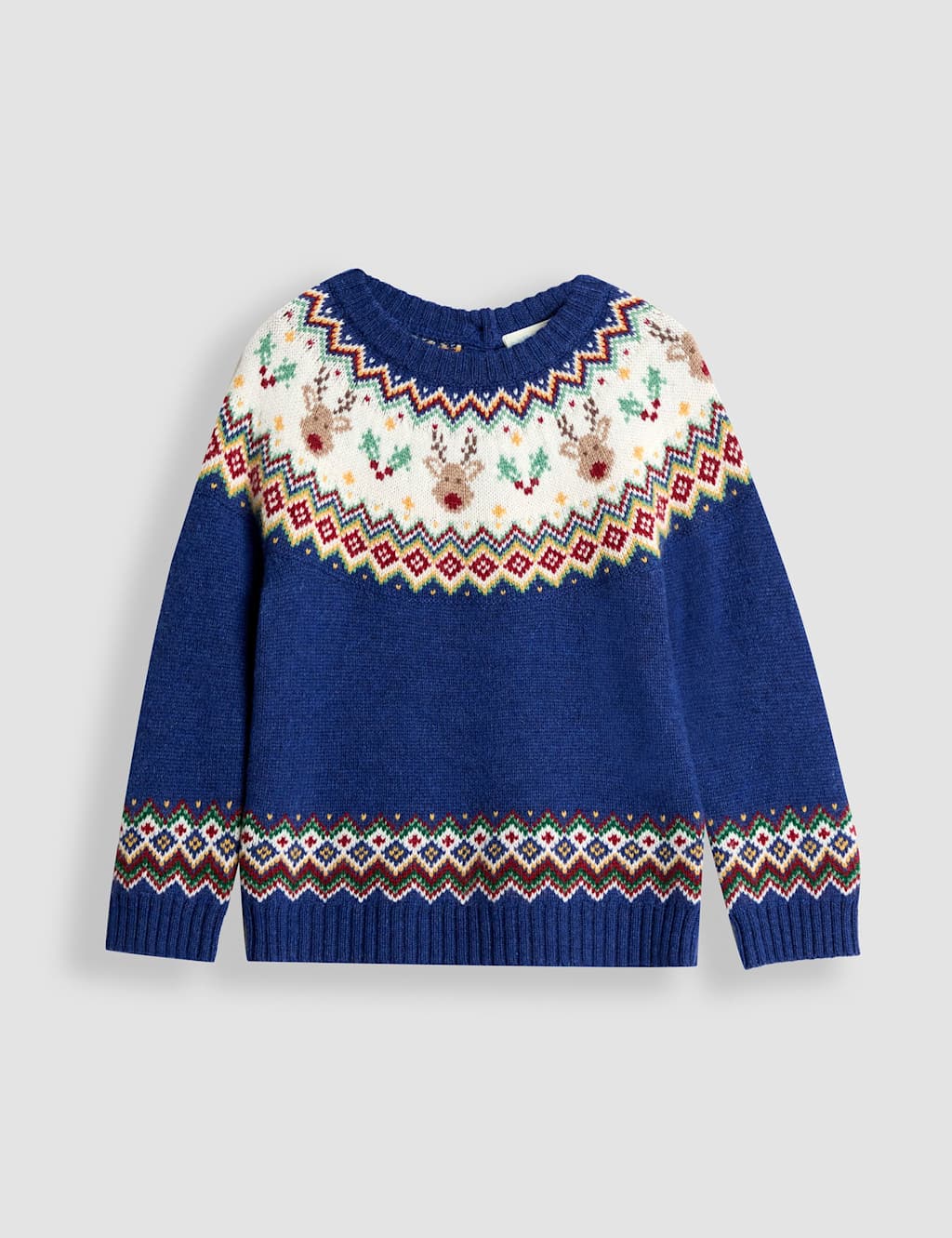 JoJo Maman Bb Reindeer Fair Isle Jumper (6 Mths - 12 Yrs) Navy Mix