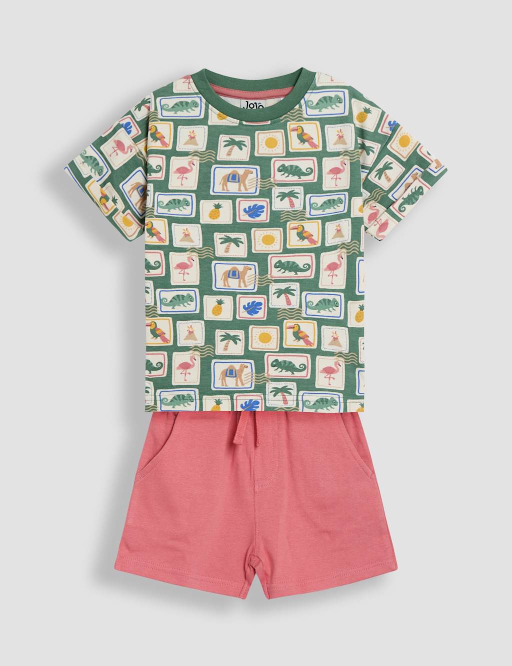 Jojo Maman Bébé Boys 2pc Pure Cotton T-Shirt & Shorts Outfit (3 Mths - 5 Yrs) - 2-3 Y - Multi, Multi
