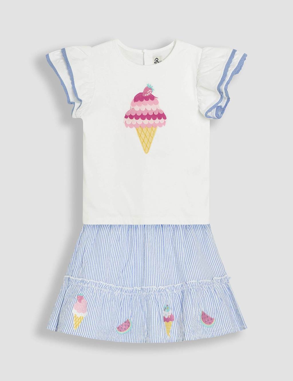 2pc Pure Cotton Striped Ice Cream Outfit (6 Mths - 5 Yrs)