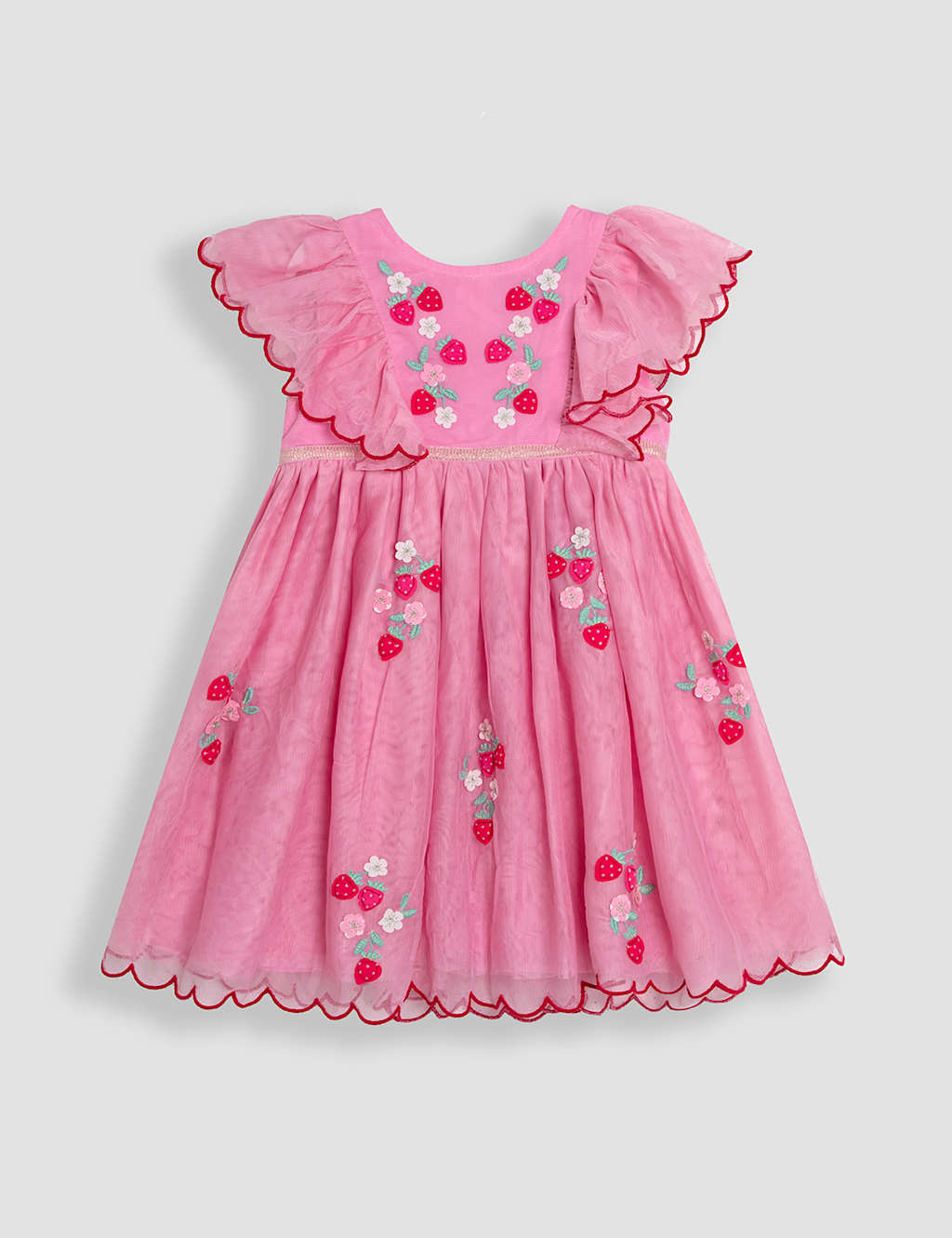 Pure Cotton Strawberry Tulle Dress (6 Mths-5 Yrs)