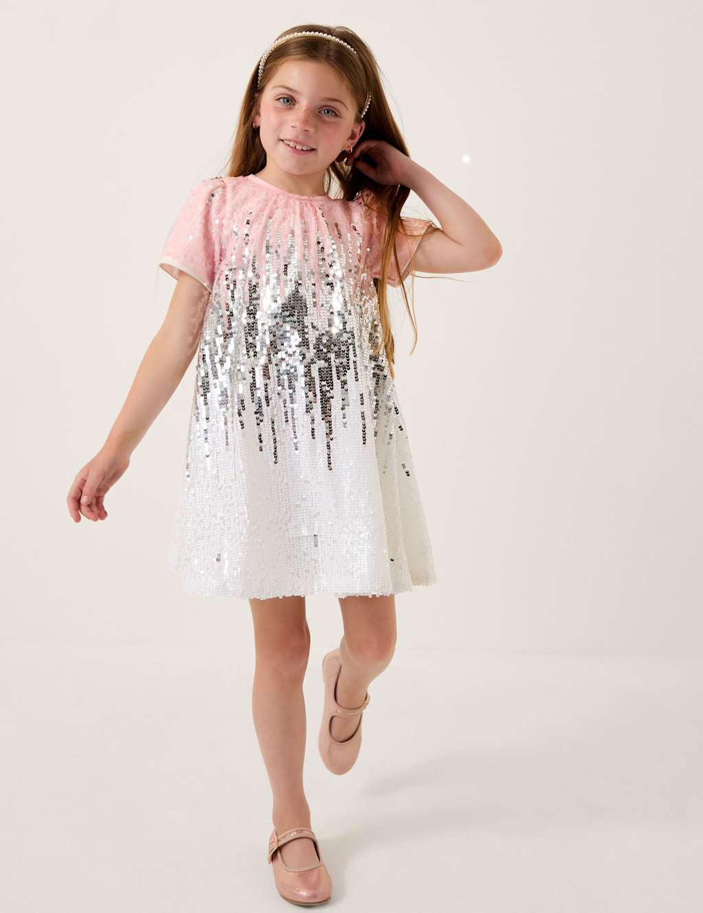 Monsoon Sequin Ombre Dress (3-15 Years) Multi