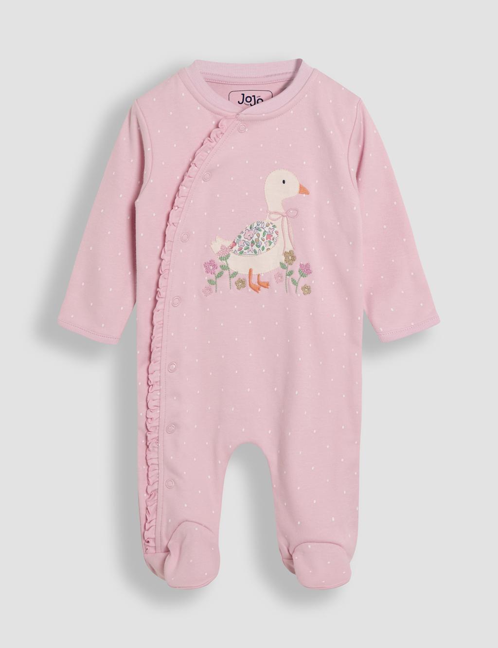 Pure Cotton Duck Appliqué Sleepsuit (Newborn - 12 Mths)