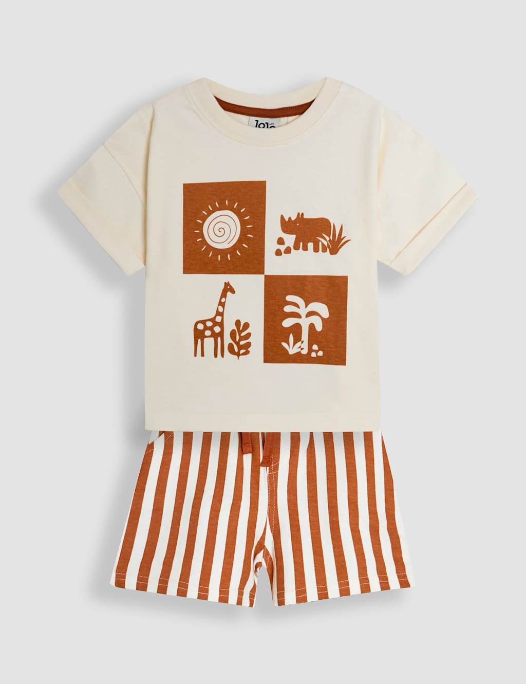 2pc Pure Cotton Safari Print Stripe Outfit (3 Mths-5 Yrs)