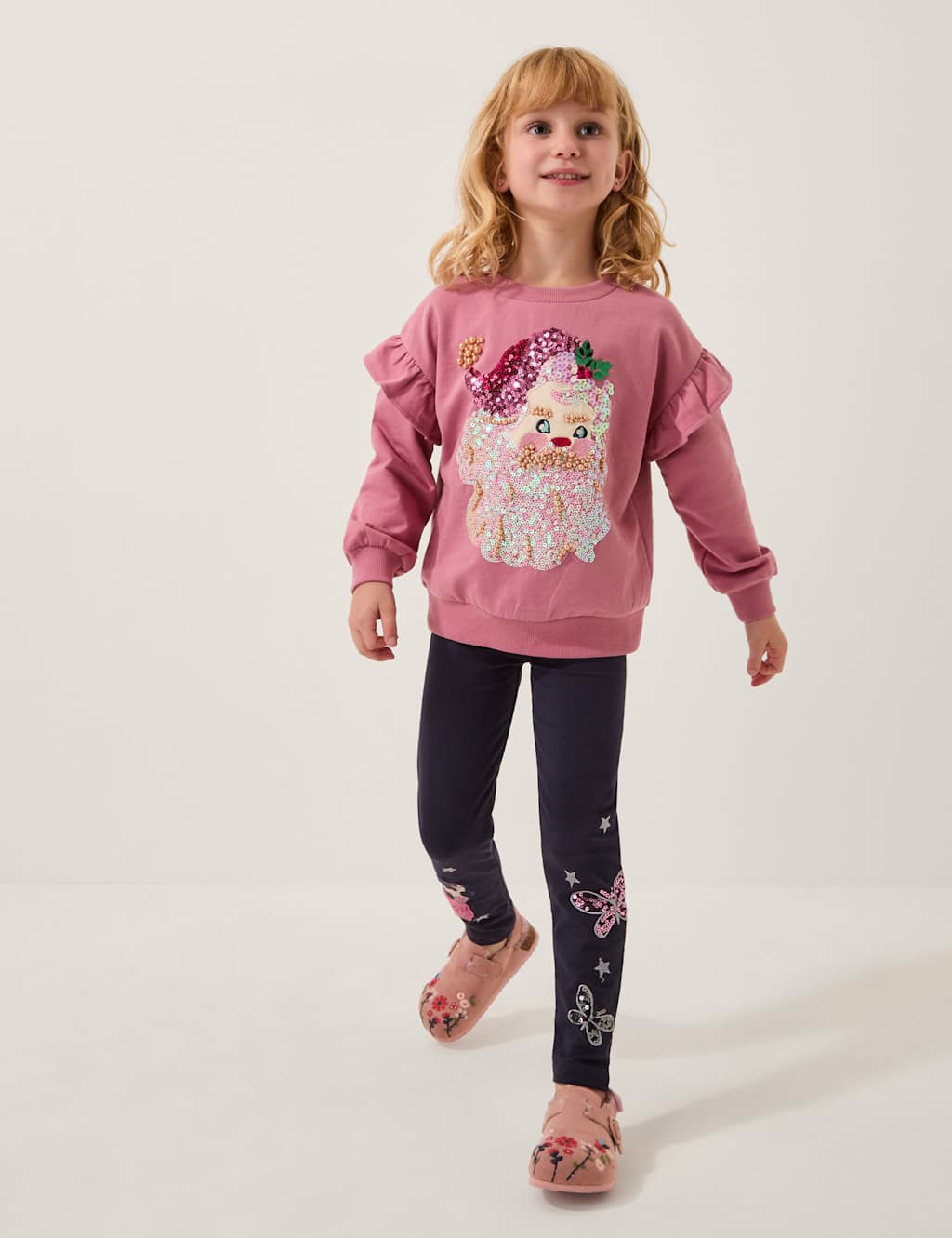 Monsoon Cotton Rich Fairy Leggings (3-13 Yrs) Navy Mix