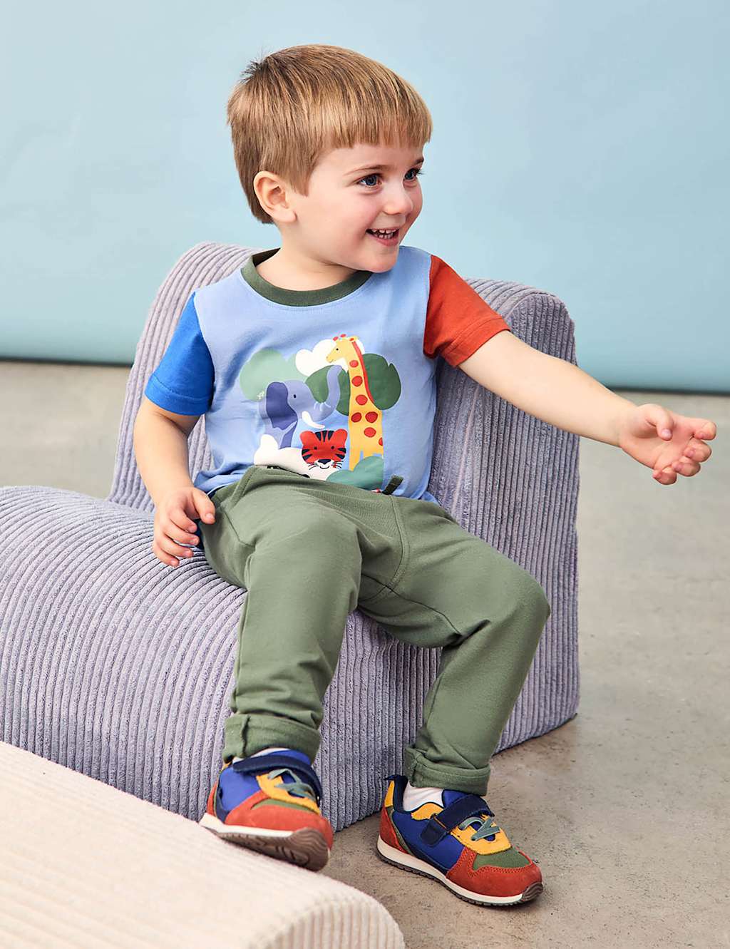 Jojo Maman Bébé Boys Pure Cotton Safari T-Shirt (0 Mths-4 Yrs) - 18-24 - Multi, Multi