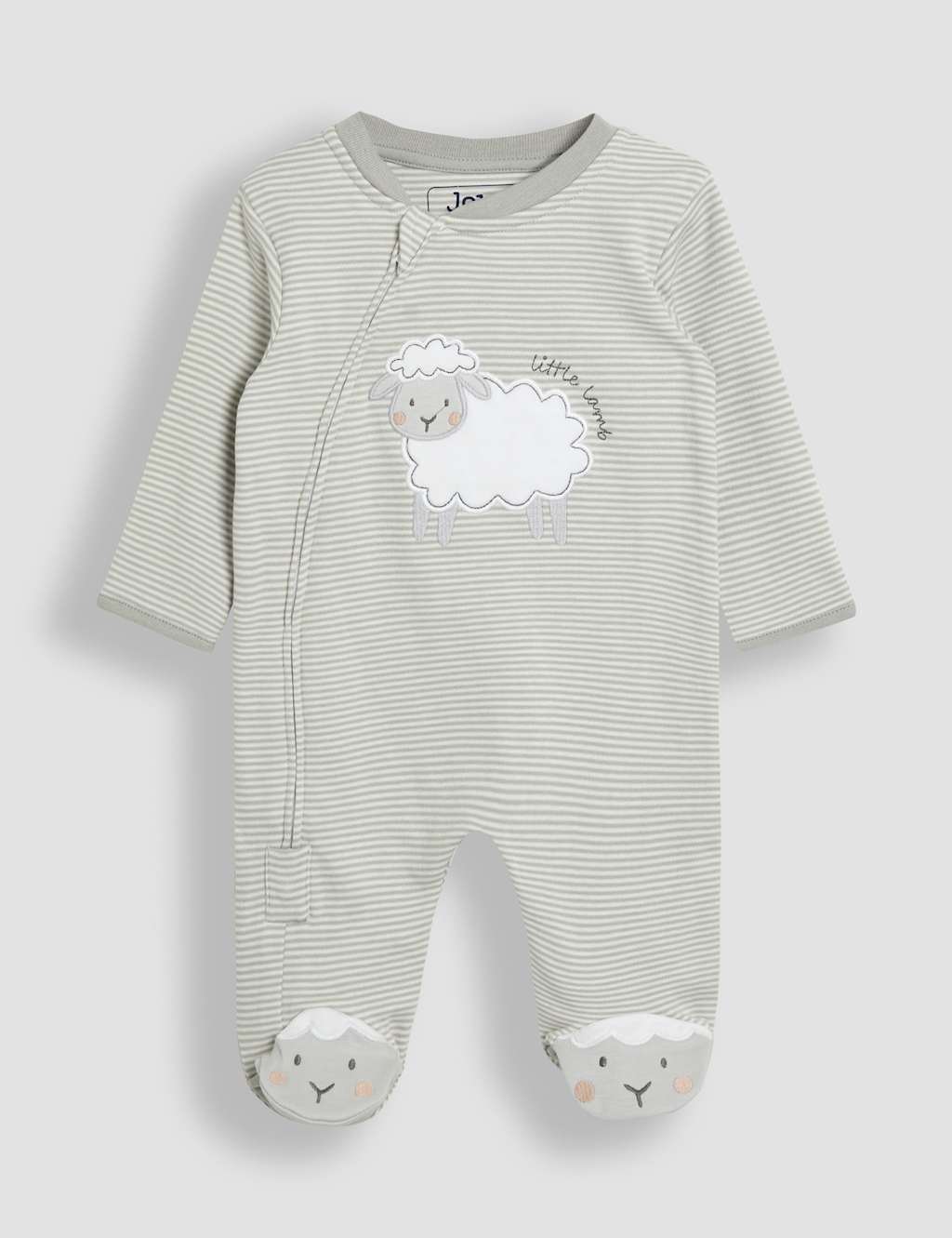 Pure Cotton Little Lamb Appliqué Sleepsuit (Newborn - 12 Mths)