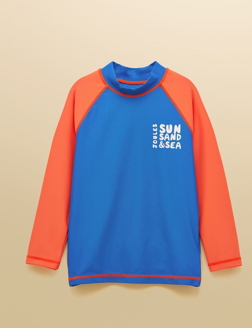 Joules Boys Colour Block Long Sleeve Rash Vest (1-10 Yrs) - 4 Years - Blue Mix - Available at M&S