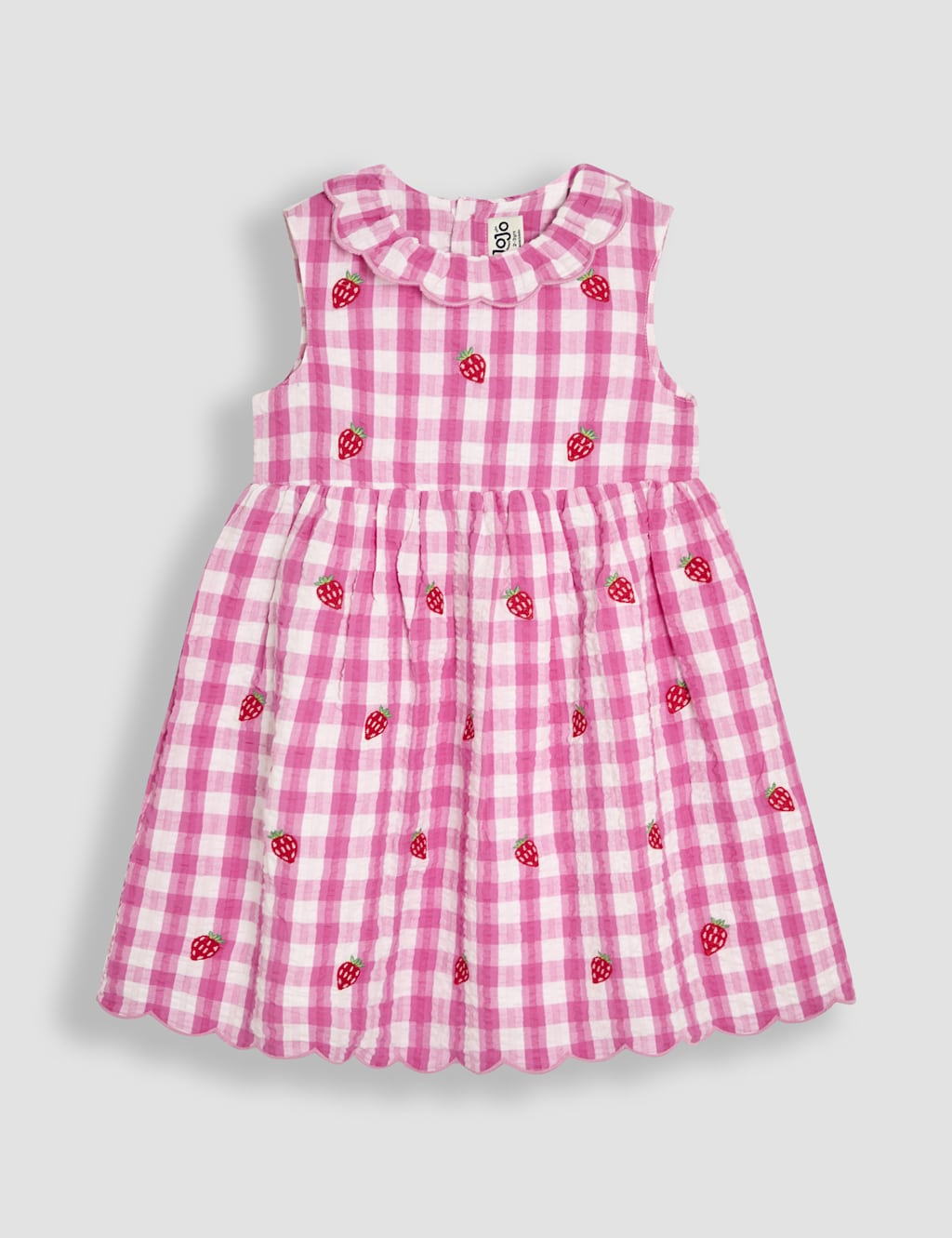 Pure Cotton Gingham Strawberry Dress (6 Mths - 5 Yrs)