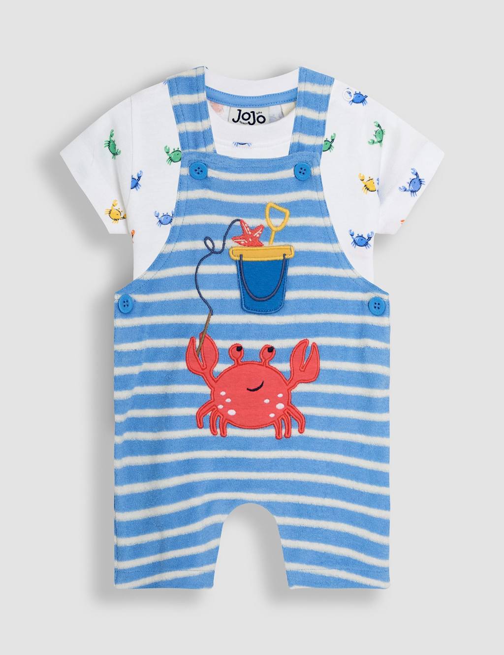 Jojo Maman Bébé Boys 2pc Pure Cotton Crab Outfit (3-24 Mths) - 3-6M - Multi, Multi