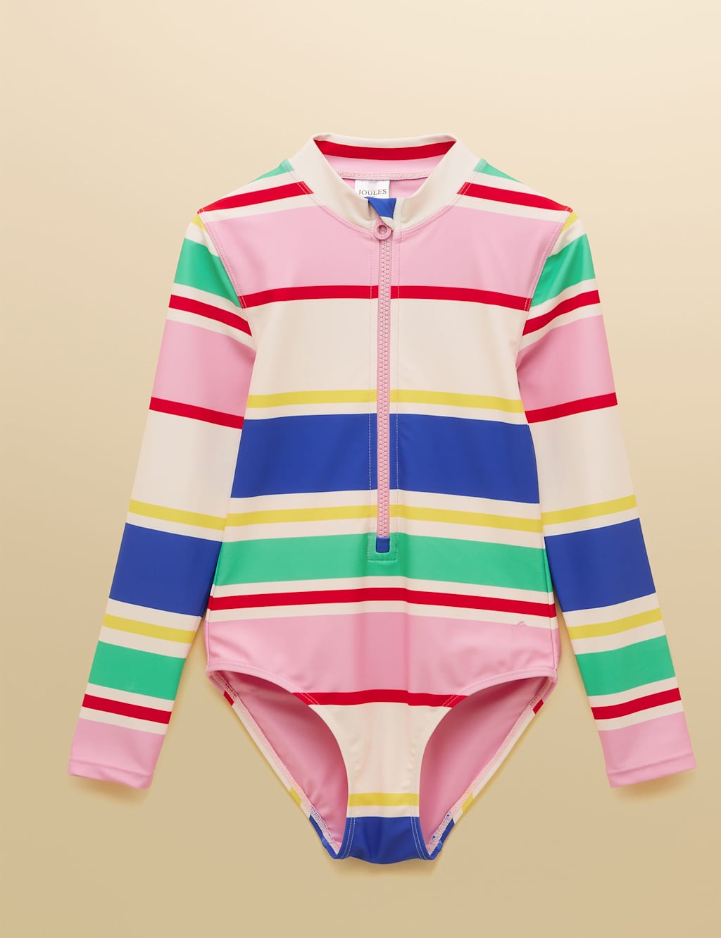 Joules Girls Striped Long Sleeve Swimsuit (1-10 Yrs) - 6 Years - Multi - Available at M&S