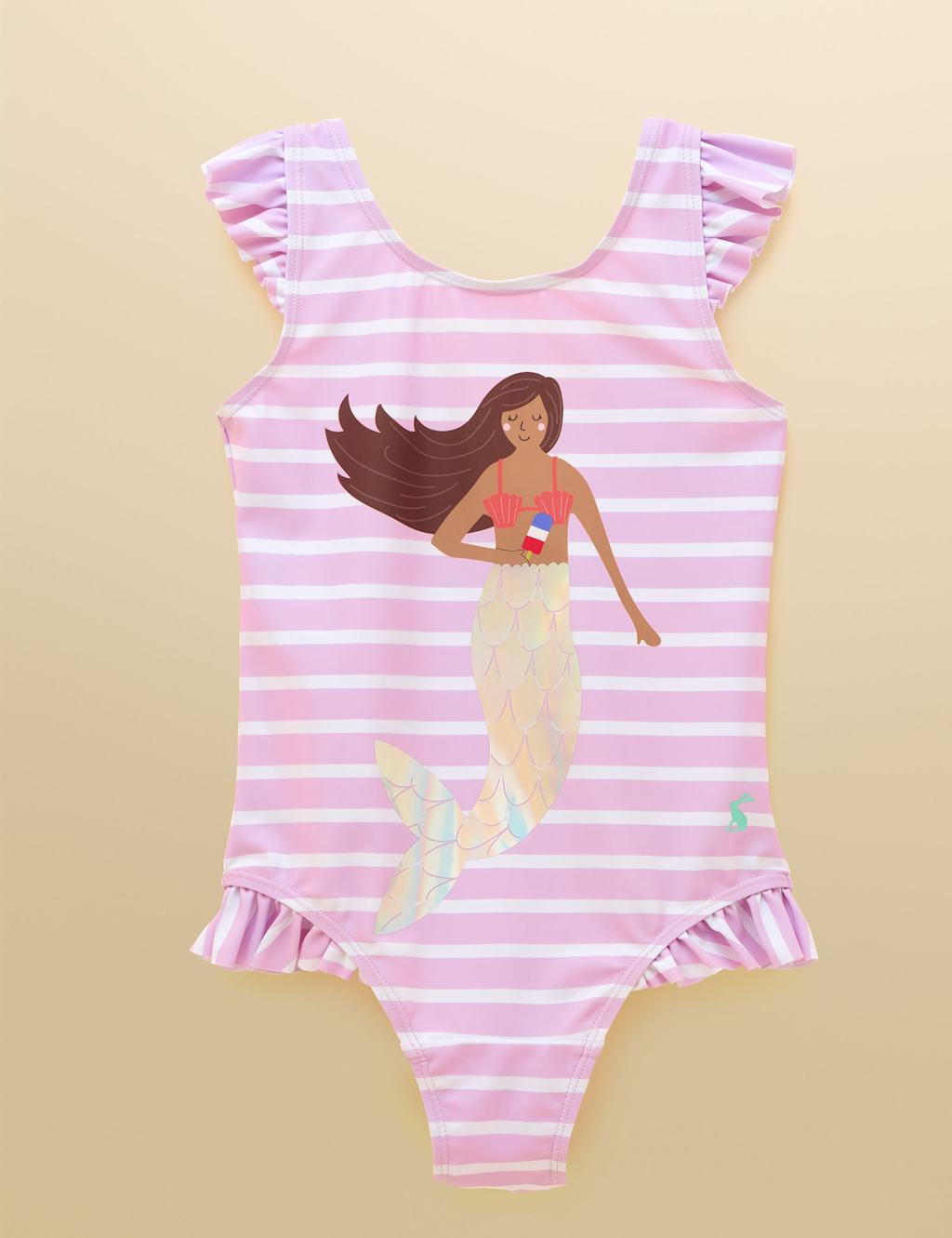Joules Girls Mermaid Frill Swimsuit (1-10 Yrs) - 1 Years - Purple Mix - Available at M&S