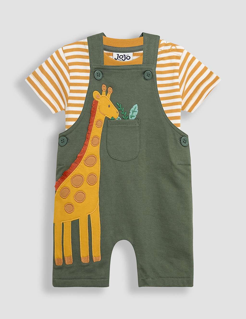 Jojo Maman Bébé Boys 2pc Pure Cotton Giraffe Outfit (0-24 Mths) - 3-6M - Multi, Multi