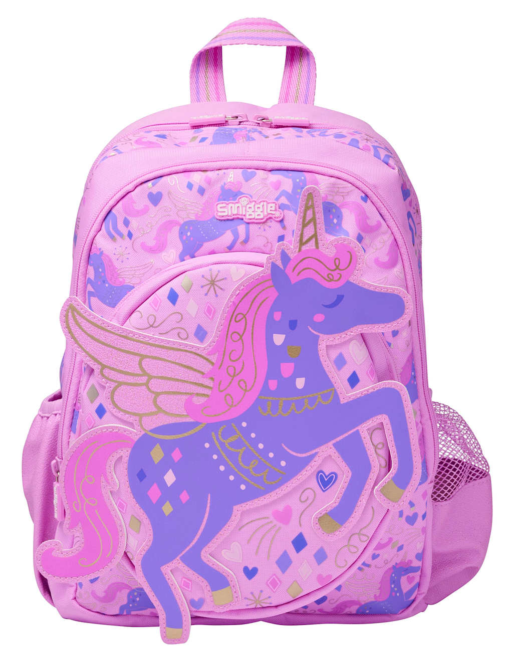 Smiggle Kids' Adventurous Unicorn Print Backpack Pink Mix