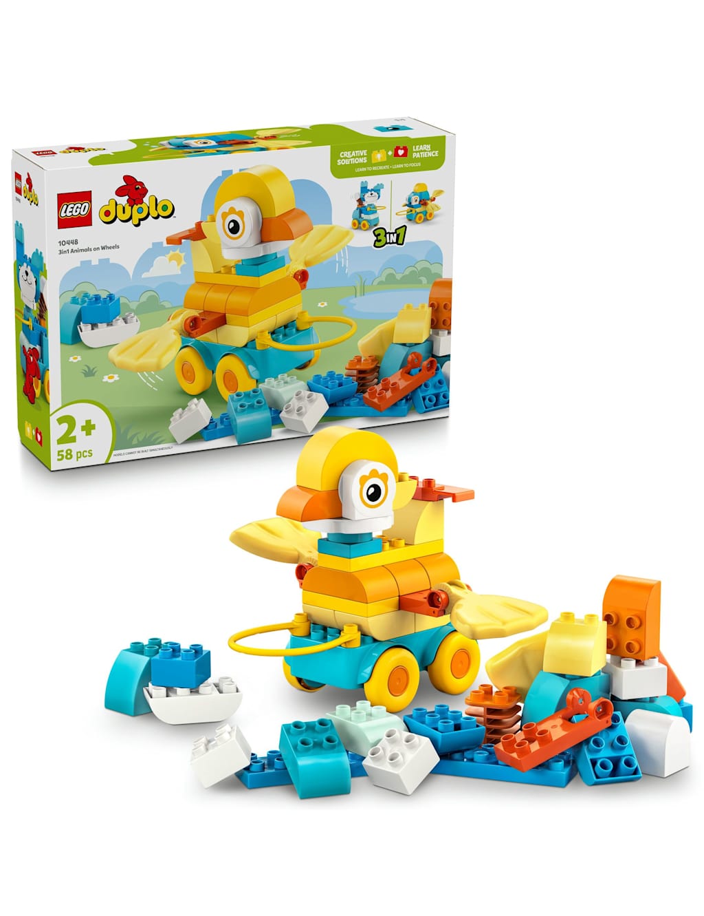 Lego LEGO DUPLO 3in1 Animals on Wheels Building Toy 10448(2+ Yrs) Multi