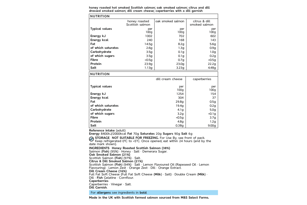 Ultimate Smoked Salmon Platter (Serves 4) back of pack image