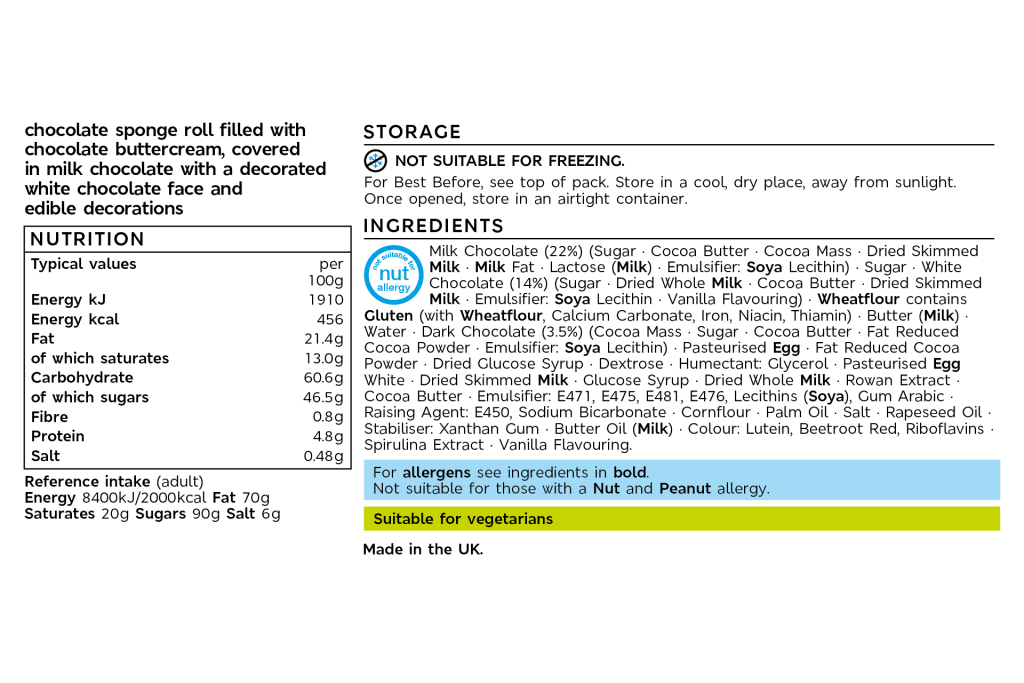 Christmas Jumper Colin the Caterpillar™ (Serves 10) back of pack image