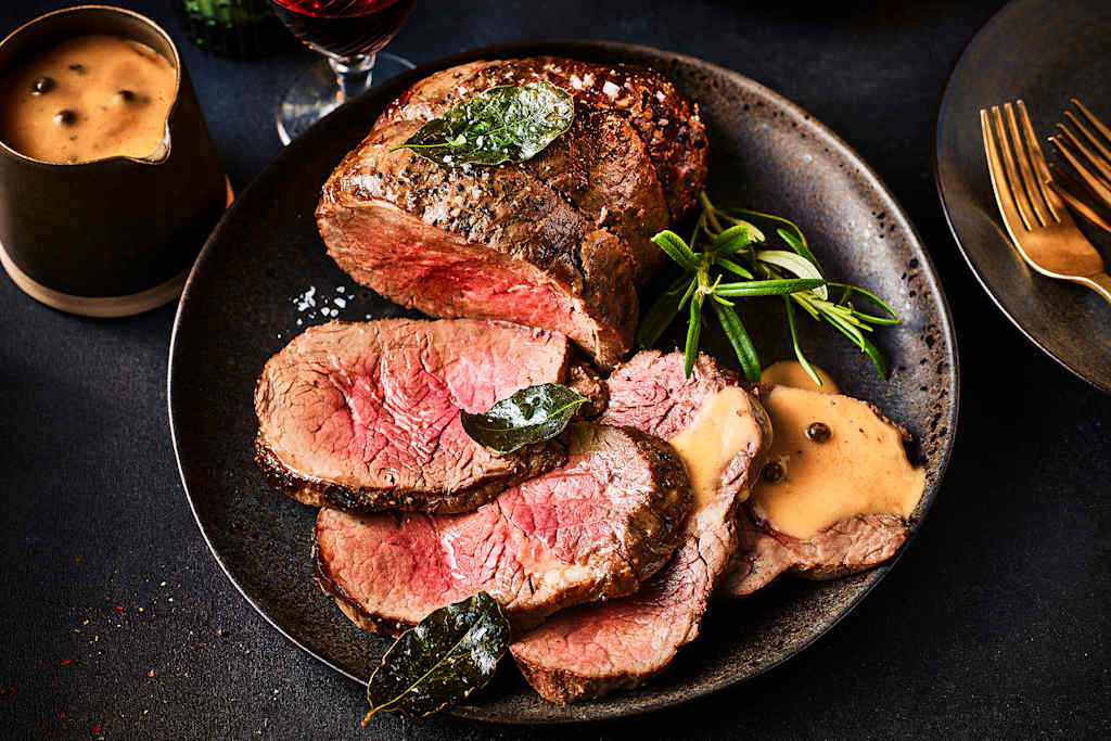 Collections Irish Chateaubriand of Beef with Peppercorn Sauce (Serves 4) 1 of 1